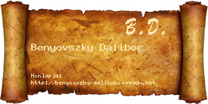 Benyovszky Dalibor névjegykártya